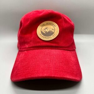 RARE EUC The Ned Red Strapback‎ Coal Wilderness Div Corduroy Adjustable Hat/cap